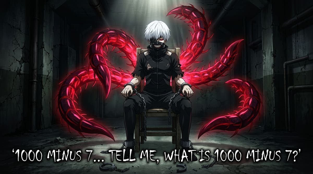 Ken Kaneki centipede kagune torture chair 1000 minus 7 quote Tokyo Ghoul